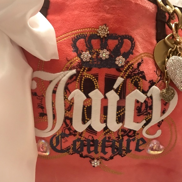 Rare 🦄peaches 🍑 n cream ☁️vintage velvet tote 💕 - Picture 11 of 11